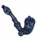 Glass Sherlock Pipe – Blue, Aqua & Purple Switchbacks