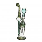 Glass Sherlock Recycler Bubbler with Fumed Dot Pattern