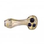 Glass Spoon Pipe - Inside Out Fumed Dot Pattern with Blue Marbles