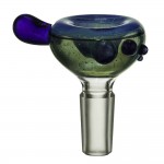 Glass-on-Glass Slide Bowl - Slyme Incased in Cobalt with Cobalt Blue Nib & Dots - 14.5mm