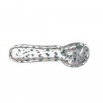 Glass Spoon Pipe - Clear with Colored Dots - Choice of  5 Colors