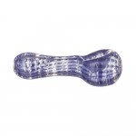 Glass Spoon Pipe - Clear with Colored Wrap & Rake - Choice of  5 Colors