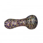 Glass Spoon Pipe - Fumed with Colored Touch & Pull - Choice of 3 Colors