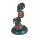Glass Bubbler - Inside Out with Aqua and Orange Reversal Work & Switchbacks