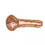 Glass Spoon Pipe - Heavy Inside Out Gold Fume & Aqua Dot Pattern