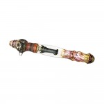 Glass Steamroller Pipe - Fumed with Color Work and Dragon Head