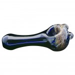 Glass Spoon Pipe - Colored Glass with Frit & Marbles on Bowl - Choice of 2 colors