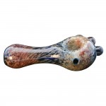 Glass Spoon Pipe - Full Frit on Cobalt Blue Glass