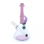 Glass Mini Beaker Bong with Worked Pink Bottom & Tube