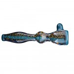 Glass Chillum Pipe - Inside out Dicro Lattichino with Large Color Marble & Maria