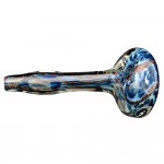 Glass Spoon Pipe - Heavy Inside out Lattichino with Colored Dots & Clear Magnifiers - Choice of 3 Colors