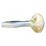 Glass Spoon Pipe - Heavy Inside out with Silver Fume & Clear Magnifiers