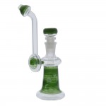 Glass Sherlock Bubbler with Green Stardust Sections