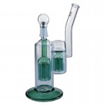 Black Leaf Concentrate Oil Bubbler with built-in green 10-arm & 8-arm Percolator