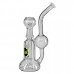 Black Leaf -  Glass Concentrate Oil Recycler Bubbler with Diffused Downstem - 19 cm