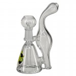 Black Leaf -  Glass Concentrate Oil Recycler Bubbler with Diffused Downstem - 15 cm
