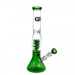 Grace Glass - Beaker Ice Bong with Spiral Perc - Green