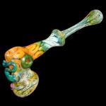 Glass Hammer Bubbler - Fumed and Colored Glass