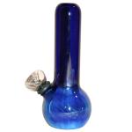 Glass Bubble Base Mini Bong - Fumed Cobalt Blue Glass