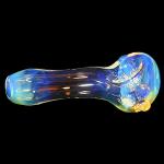 Glass Spoon Pipe - Silver Fume and Clear Marbles