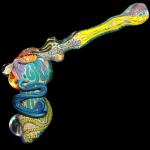 Glass Sidecar Bubbler - Inside Out - Color Rods and Ribbon Cane