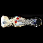Glass Taster Pipe - Inside Out Fume on Color Tubing with Flattened Mouthpiece