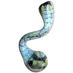 Glass Sherlock Handpipe - Gold and Silver Fume on Colored Glass - Choice of 4 colors