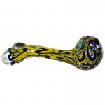 Glass Spoon Ladle Pipe, with Frit, Fume and Dichro - Various Colors