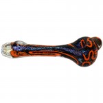 Glass Spoon Pipe, with Frit, Fume and Dichro - Various Colors