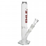 EHLE. Glass - Straight Cylinder Bong 1000ml - 29.2mm - Ice Notches - Red logo
