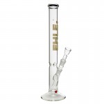 pipes cannabis EHLE. Glass - 5mm Thick - Straight Cylinder Bong 450ml - Ice Notches - Green logo