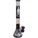 Glass Bong Ice 'Black Leaf' blue with ash catcher