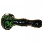 Inside Out Spoon Pipe with Frit - Various Colors