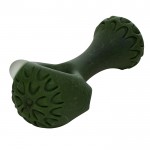 Zara - Sandblasted and Stamped Glass Spoon Pipe - Green