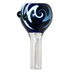 Glass Slide Bowl - Inside Out Switchback - Blue/White