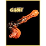 G-Spot Glass Hammer Bubbler Pipe - Orange with Black Swirls