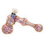 Glass Hammer Bubbler - External Fumed Color Wrap - Choice of 4 colors
