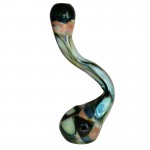Glass Sherlock Handpipe - Heavy - Fumed - Clear Dots - Choice of 3 colors