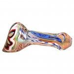 Glass Spoon Pipe - Droop Style Inside Out - Silver and Gold Fume - Choice of 2 colors