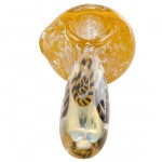 Inner Fire Glass Handpipe - Yellow Frit with Black Accents