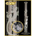 G-Spot Glass - Lizard Straight Cylinder Bong - 50cm - Ice Notches - Carb Hole