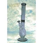 G-Spot Glass - Color Egg Bong - Flame Polished Logo - 50cm - Ice - Solid Tank Joint