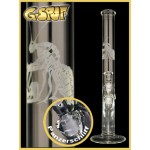 G-Spot Glass - Insect Straight Cylinder Bong - 50cm - Ice Notches - Carb Hole