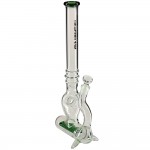 Blaze Glass - Lazy Bong - Stemless With Green-tinted Double Inline Percolator and Ice Notches