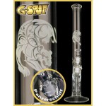 G-Spot Glass - Panther Straight Cylinder Bong - 50cm - Ice Notches - Carb Hole