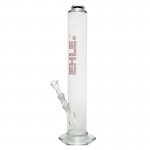 EHLE. Glass - Straight Cylinder Bong 2000ml - 18.8mm  - White logo