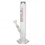 EHLE. Glass - Straight Cylinder Bong 1000ml - 18.8mm - White logo