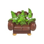 Cannabuds Armchair Stash Box Ashtray - Two-seater with Three Cannabuds