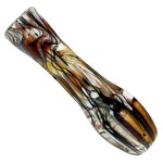 Glass Taster Pipe - Amethyst Glass with Silver Fume