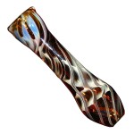 Glass Taster Pipe - Amber Glass with Silver Fume